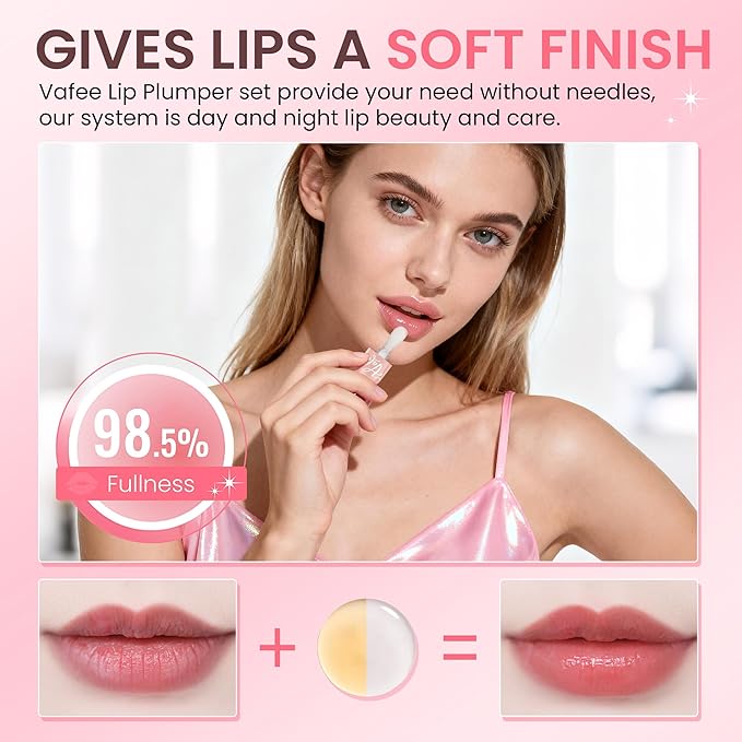 Lip Plumper by Vafee, Natural Lip Plumper and Lip Care Serum, Lip Enhancer - Image 2
