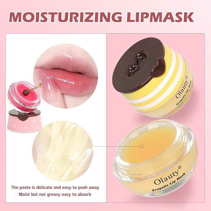 6 PCS Bee Lip Balm Lip Mask Honey Pot, Mothers Day Gifts, Honey Balm Lip Mask - Image 4
