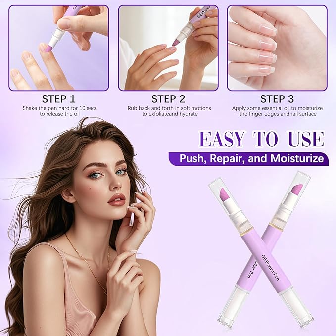 2pcs 2-in-1 Cuticle Oil Pusher Pen, 2026 New Ceramic Cuticle Pusher & Oil Pen - Image 6