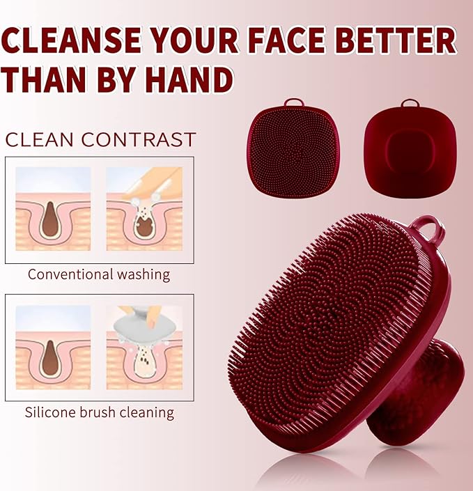 Silicone Face Scrubber for Men Facial Cleansing Brush Silicone Face Wash Brush - Image 3