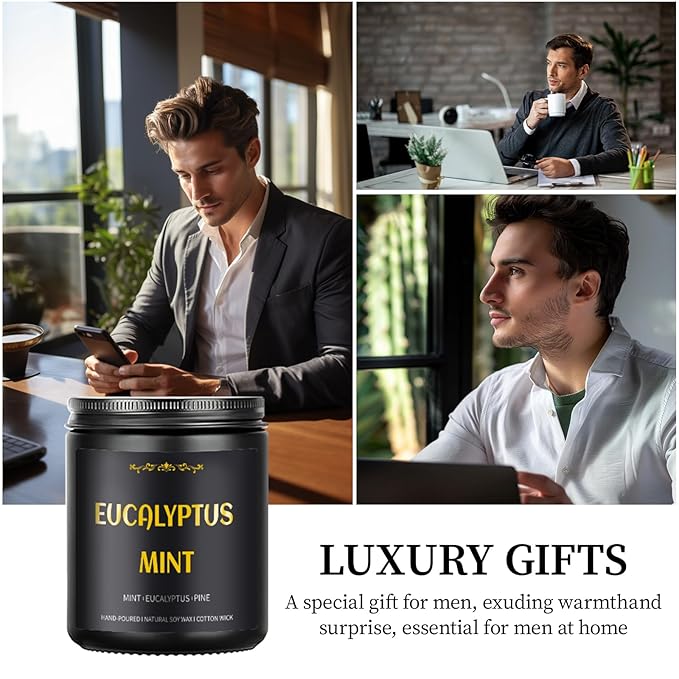 Eucalyptus Mint Candle, 7 oz Scented Candle - Image 4