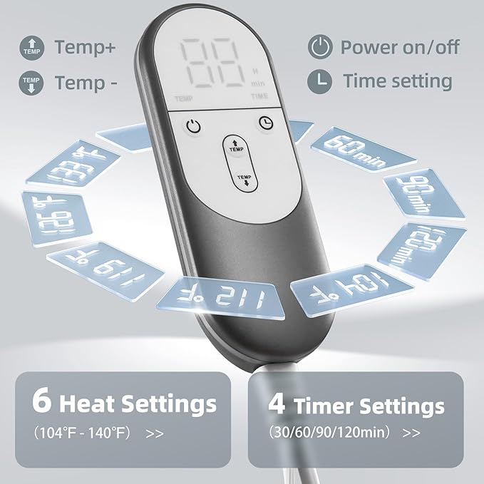 Heating Pad for Pain Relief – 12"x24" Moist/Dry Heat for Back, and Cramps - Image 4