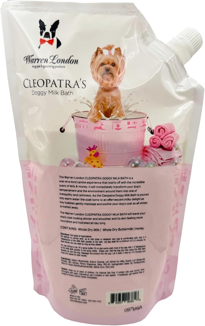 Warren London Cleopatra's Doggy Milk Bath 32oz | Luxurious Dog Shampoo and - Image 5