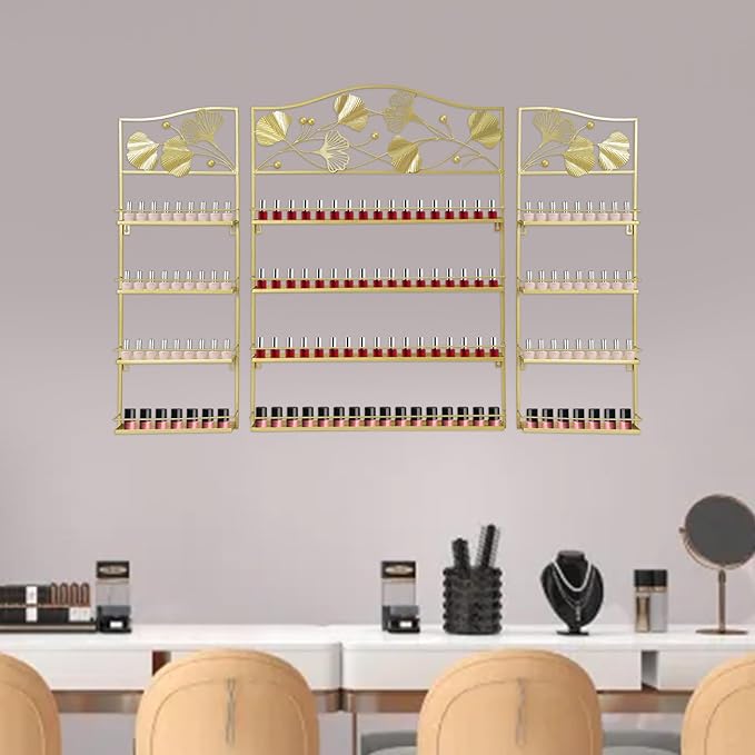 4 Tier Wall-Mounted Nail Polish Storage Racks 3PCS Metal Nail Polish Organizer - Image 6
