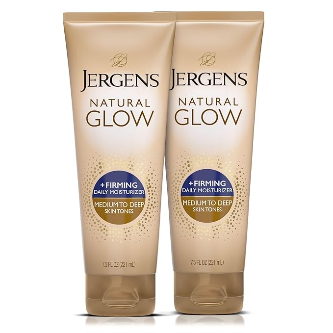 Jergens Natural Glow +Firming Self Tanner Body Lotion, Medium to Deep Skin Tone by Jergens