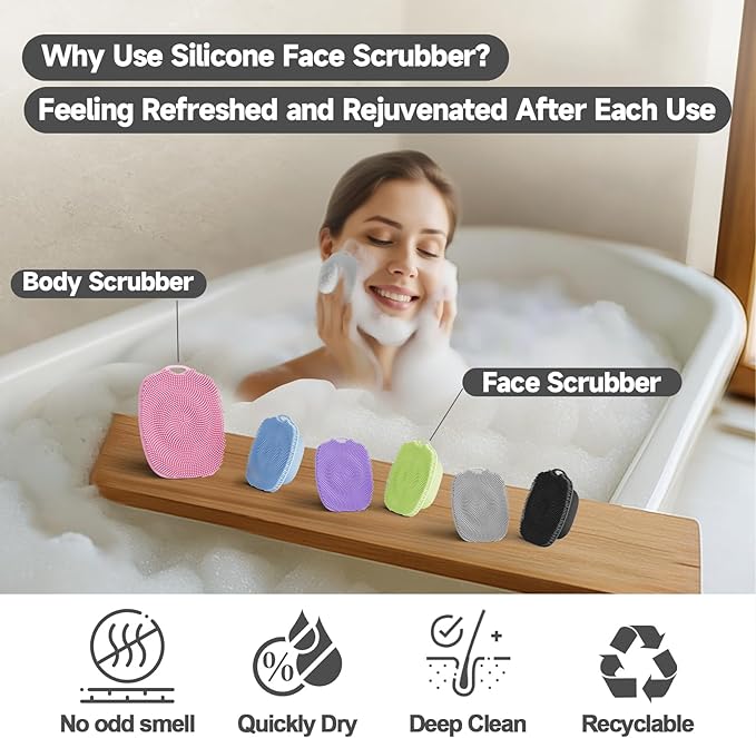 2 PCS Face Scrubber, Soft Silicone Face Exfoliator - Image 6
