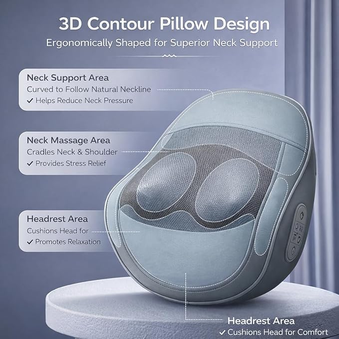 Back & Neck Massager with Heat for Pain Relief, 3D Deep Kneading Massage - Image 4