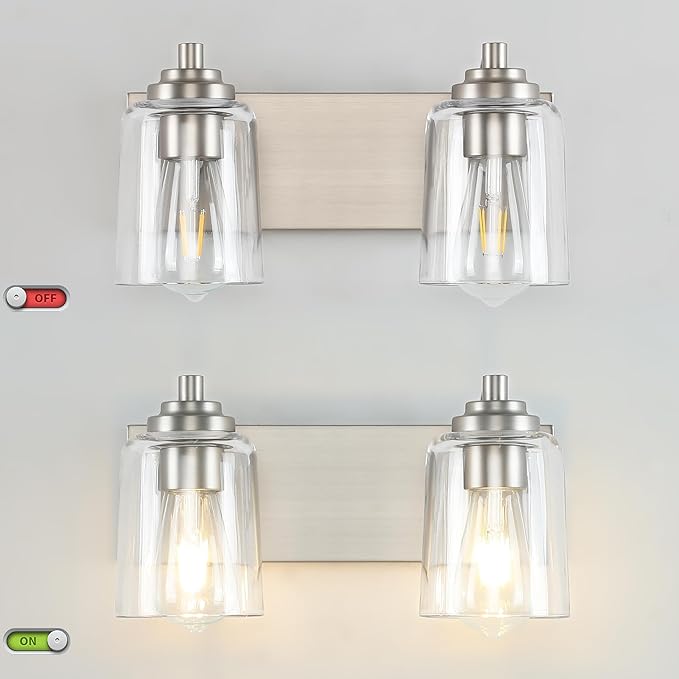 SOLFART Brushed Nickel Bathroom Light Fixture Vanity Lighting Fixtures Over - Image 2