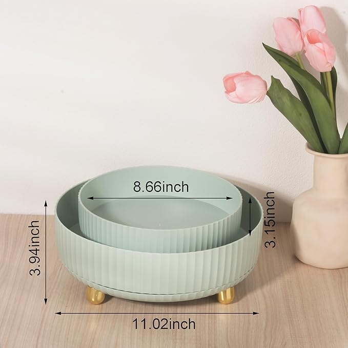 Anyoifax Makeup Perfume Organizer Tray 360 Degree Rotating Lazy Susan Skincare - Image 6