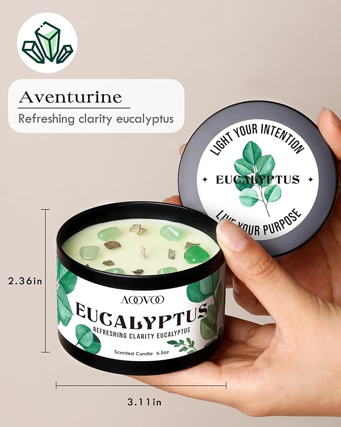 AOOVOO 2 Pack Eucalyptus Mint Candles – Aromatherapy Candle - Image 5