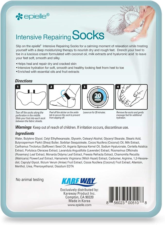 Epielle Intensive Repairing Foot Mask 6 Pairs, Soften - Image 8