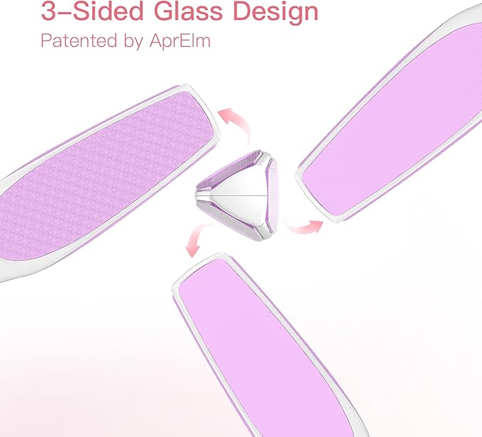 APRELM 3-Sided Nano Glass Foot File, 3-in-1 Coarse/Medium/Fine Foot Callus - Image 2