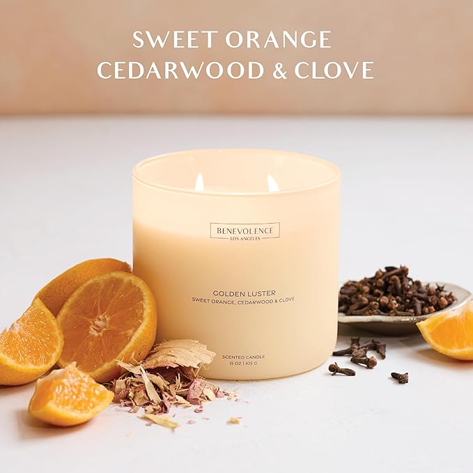 Orange, Cedarwood & Clove – Benevolence LA Large 3-Wick Scented Candle - Image 3