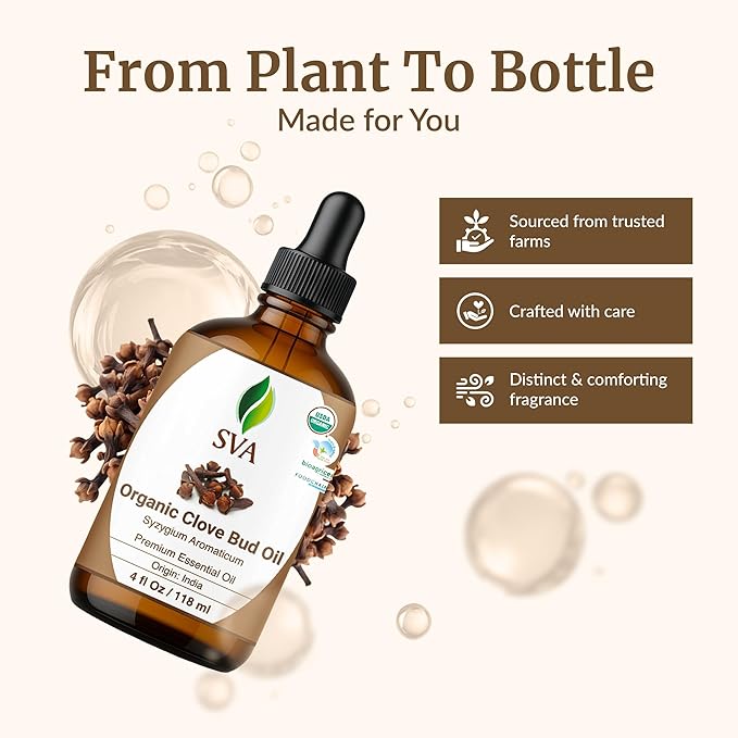 SVA Clove Essential Oil Organic – 4 Fl Oz – 100% Natural Organic Clove Oil - Image 4