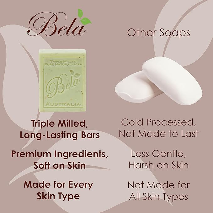 BELA Frankincense and Myrrh Soap 3.3 OZ Pack of 6, French Triple Milled Bar Soap - Image 4