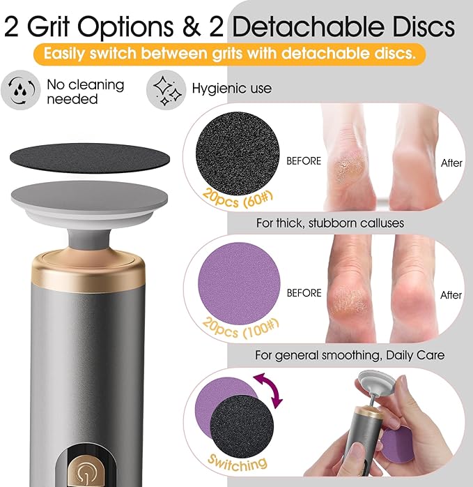 Electric Callus Remover for Feet, Rechargeable Pedicure Tools for Feet - Image 5