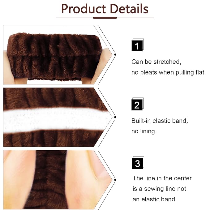 VELSCRUN Spa Headbands for Wash Face, Makeup Headband, Facial Skincare Headbands - Image 7