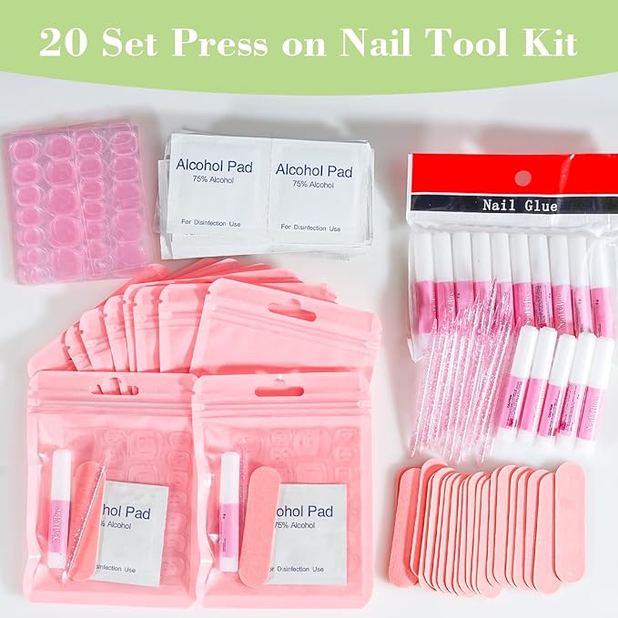 Press On Nail Tool Kit with Everything, Bebbtiy Nail Prep Tool Disposable - Image 5