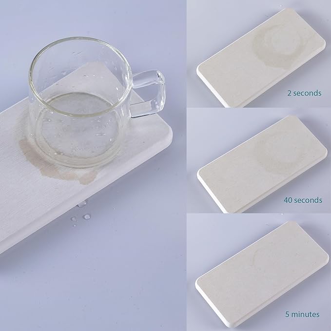 NiuYichee Set of 4 Water Absorbent Diatomite Coasters, Diatomaceous Earth - Image 6