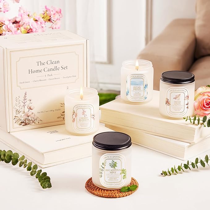 Scented Candle Gift Set, 4 Pack 7oz Natural Soy Wax Aromatherapy Candles - Image 6