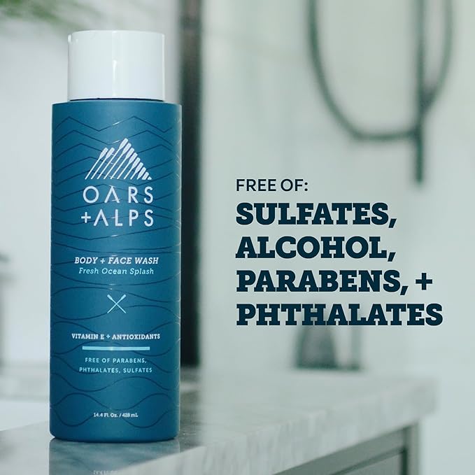 Oars + Alps Men's Moisturizing Face & Body Wash, Body Wash - Image 5