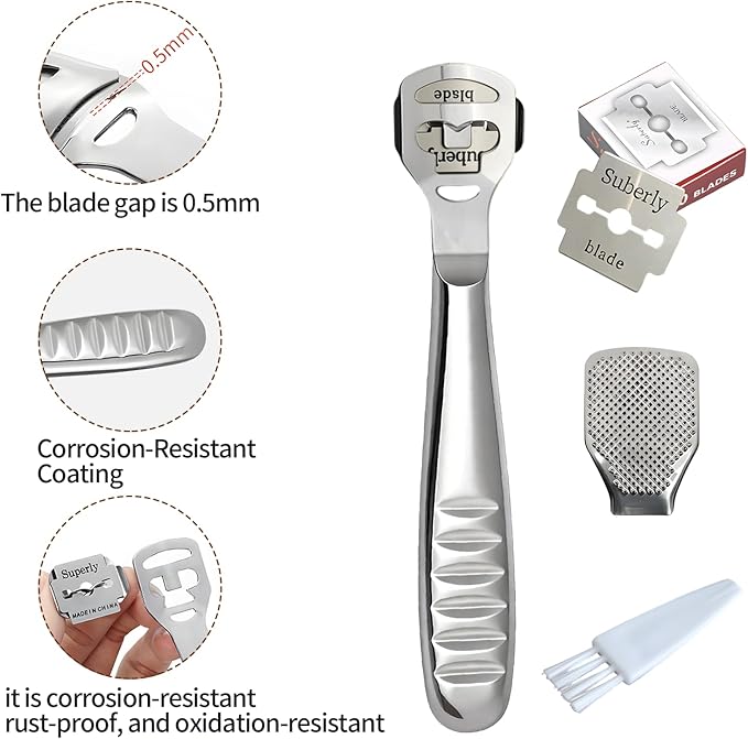 Callus Shaver，Pedicure Foot File Kit，Foot File Callus Remover，Stainless Steel - Image 3