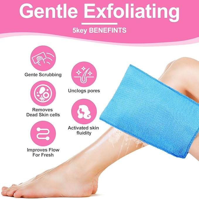 Tatuo 12 Pieces Korean Exfoliating Mitt Glove Italy Towel Body Skin Scrubber - Image 3