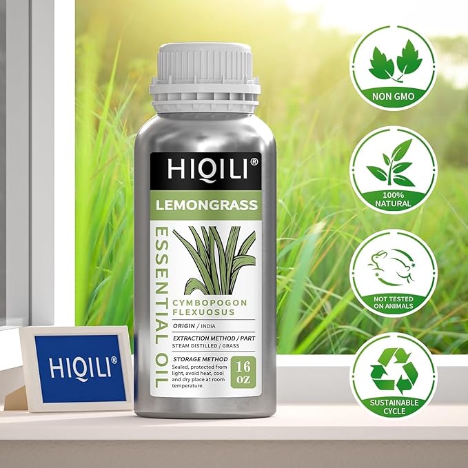 HIQILI 16 Fl Oz Lemongrass Essential Oil, 100% Pure Natural Undiluted - Image 8