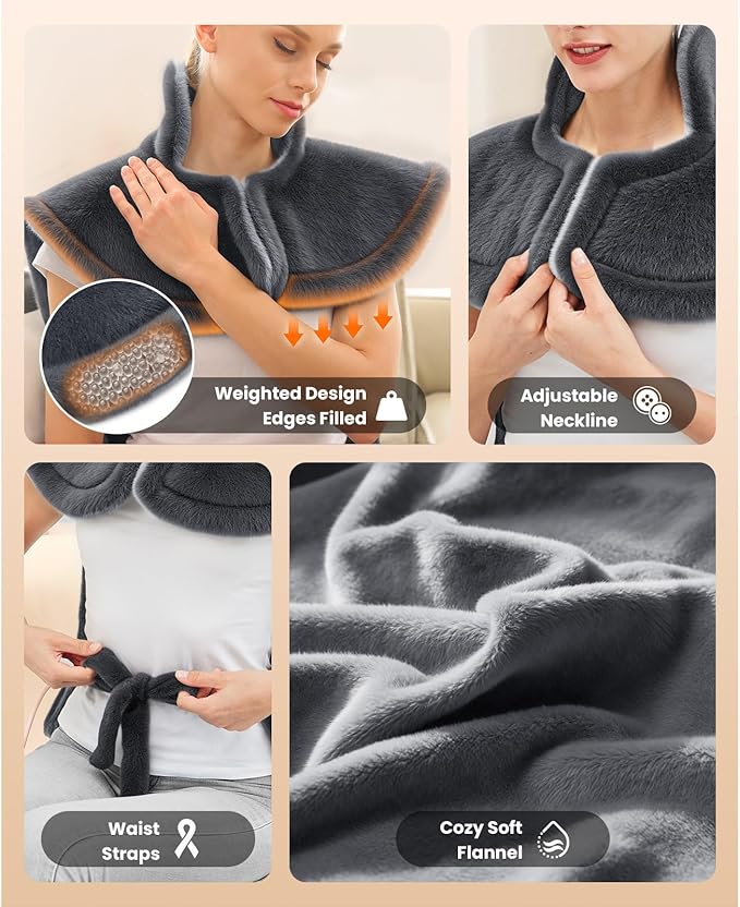BOB AND BRAD Heating Pad for Back Pain Relief, FSA Edge-Weighted Electric Heat - Image 3