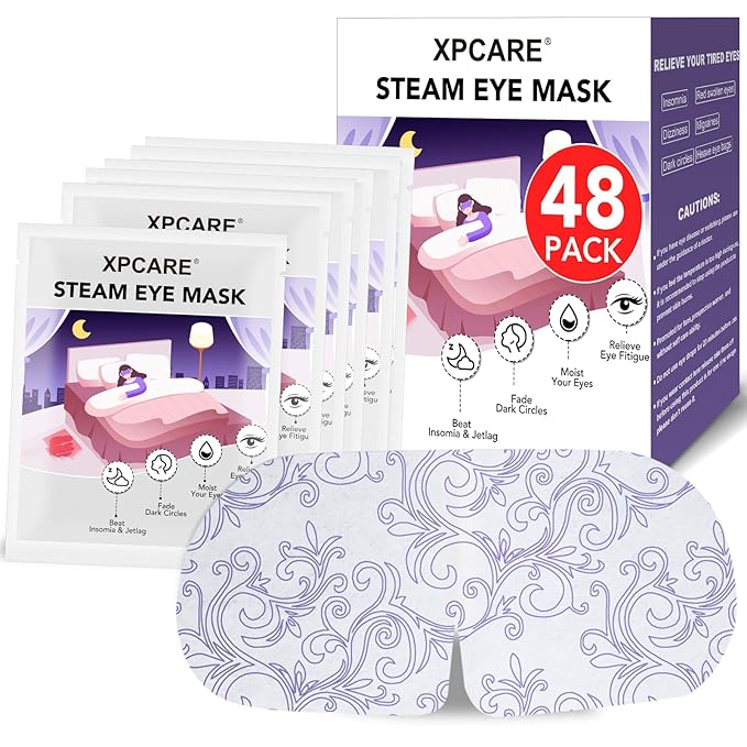 XPCARE 48 Pack Steam Eye Masks for Dry Eyes, Self Heated Steam Warm Eye Mask by XPCARE