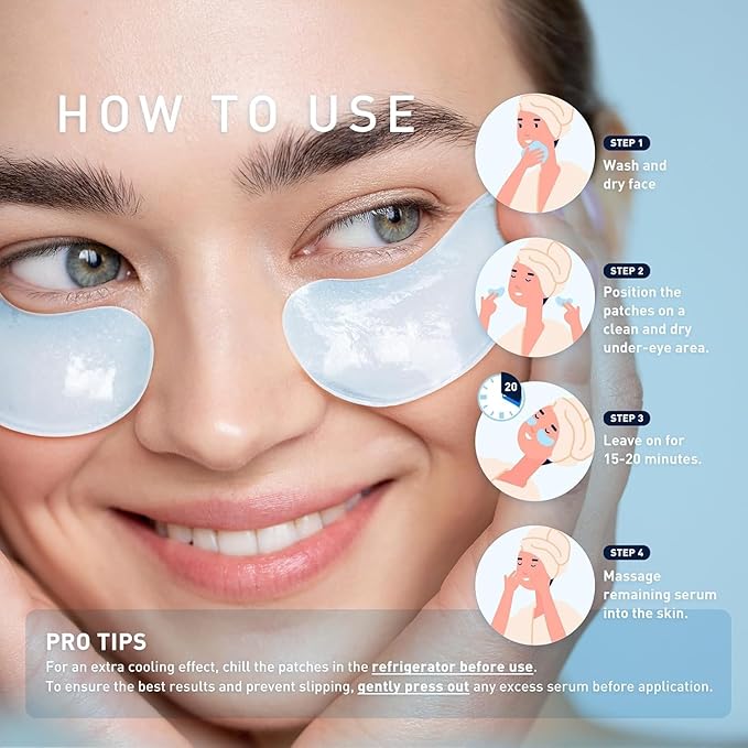 Under Eye Patches Kit: 120 Pcs Retinol & Caffieine Gel Eye Mask - Image 4