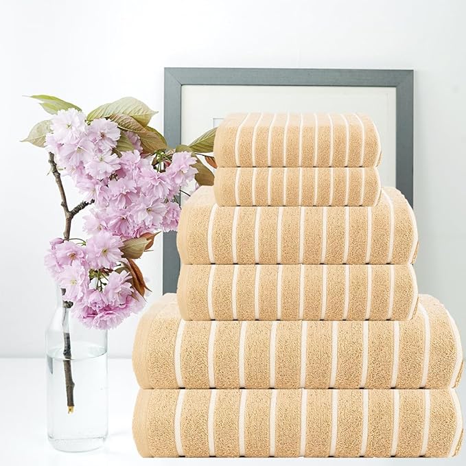 CASA COPENHAGEN Ecstatic 6Pcs 100% Egyptian Cotton Large Designer Towels Gift - Image 2