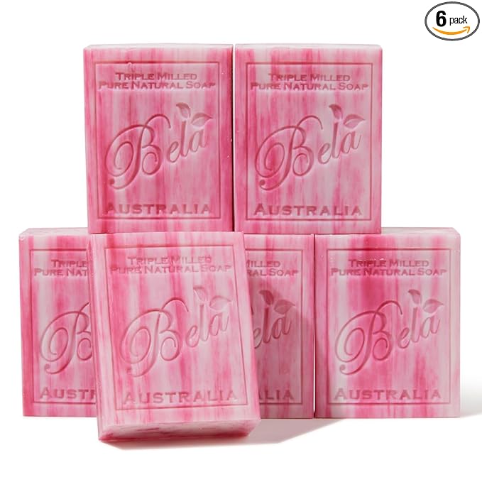 BELA Evening Jasmine Soap 3.3 OZ Pack of 6, Long Lasting French Triple Milled by BELAPURENATURALSOAPSANDODORELIMINATINGHOMEFRAGRANCES