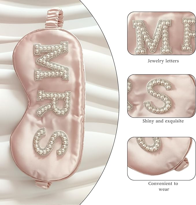 Bride Sleep Mask, Bride Eye Mask, Mrs Satin Bridal Eye Maskes Soft Sleep Maskes - Image 5
