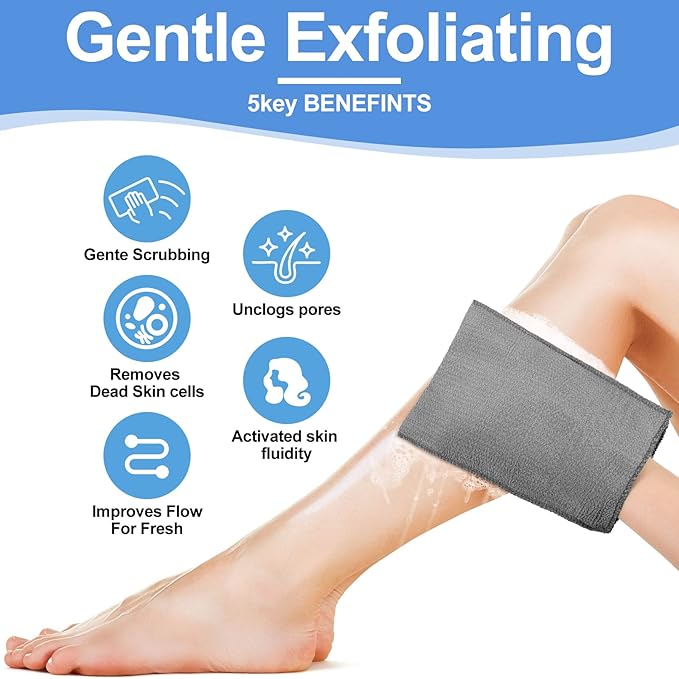 Tatuo 12 Pieces Korean Exfoliating Mitt Glove Italy Towel Body Skin Scrubber - Image 5