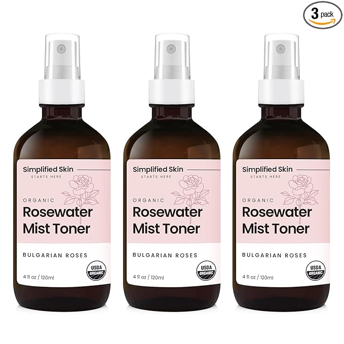Rose Water Spray for Face & Hair – Pure USDA Organic Rosewater Toner – by SimplifiedSkin