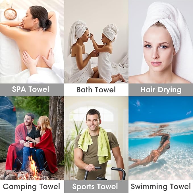 JML Microfiber Towels, Large Bath Towel Set 6 Pack, Fast Drying - Image 6