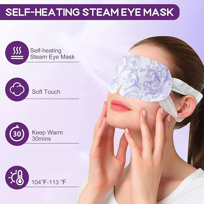 XPCARE 32 Pack Steam Eye Masks for Dry Eyes, SPA Warm Sleep Eye Mask, - Image 2