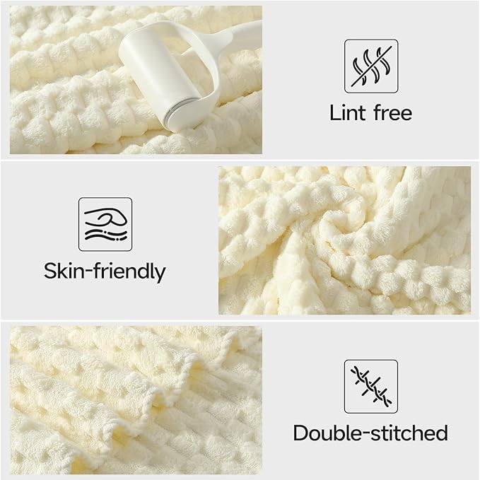 REDKISS Cream Microfiber Towels Set of 6-35x70 Inches Oversized Bath Sheets - Image 5