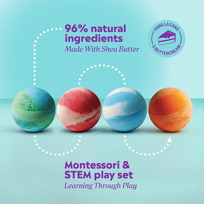 ONYX Professional Fizz Fantasy Hydrating Kid’s Bath Bomb, Vanilla Cake and - Image 3