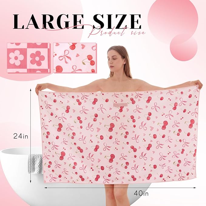 2 Pcs 40 x 24 Inches Large Microfiber Hair Towels Quick Dry Hair Towel Wrap - Image 2