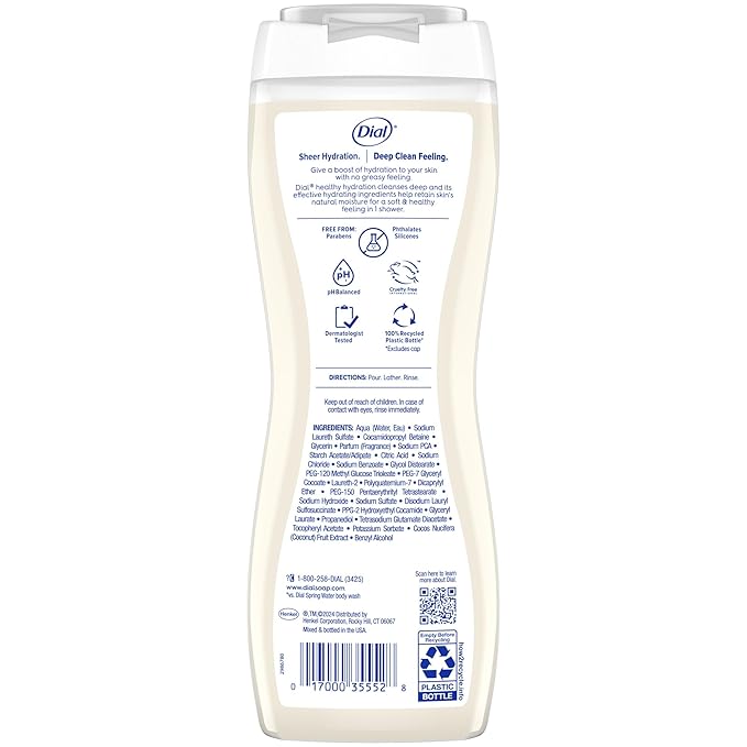 Dial Body Wash, Healthy Hydration, Coconut Milk + Vitamin E, 16 fl oz, Leaves - Image 6