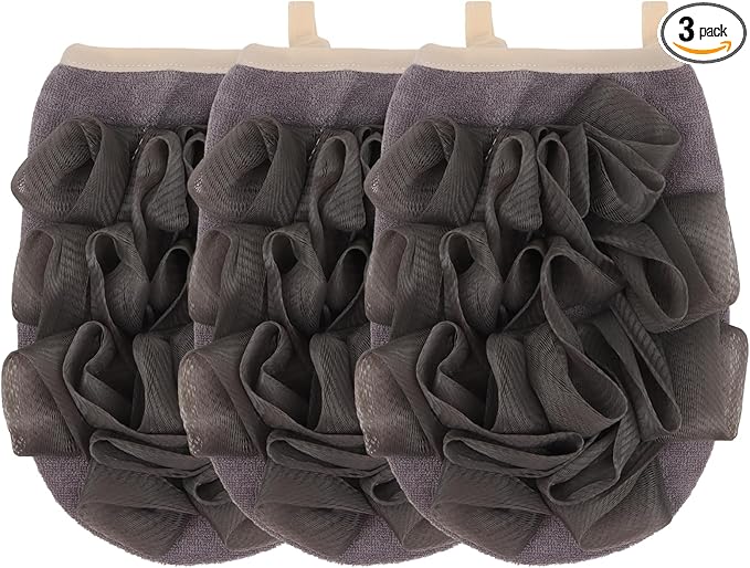 3 Pack Bath Loofah Body Sponge Brushes Loofah Exfoliating Glove Bath Shower by Amariver