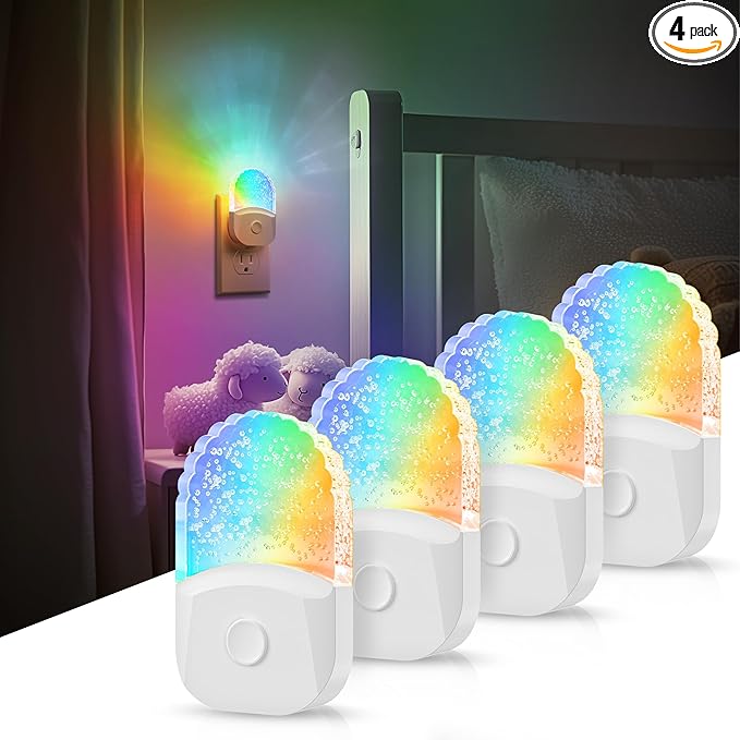 DORESshop 8-Color RGB LED Night Light Plug into Wall, Kids Room by DORESshop