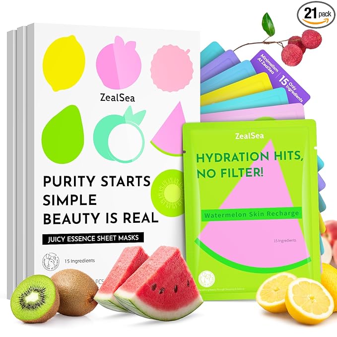 ZealSea Clean Beauty Face Masks Skincare, Minimalism 15 Ingredients Sheet Mask by ZealSea