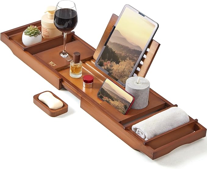 XcE Bamboo Bathtub Caddy Tray by XCE