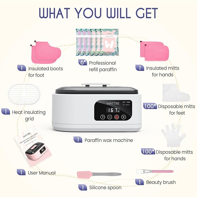 Wattne Paraffin Wax Machine for Hands & Feet – Paraffin Wax Warmer Moisturizing - Image 6