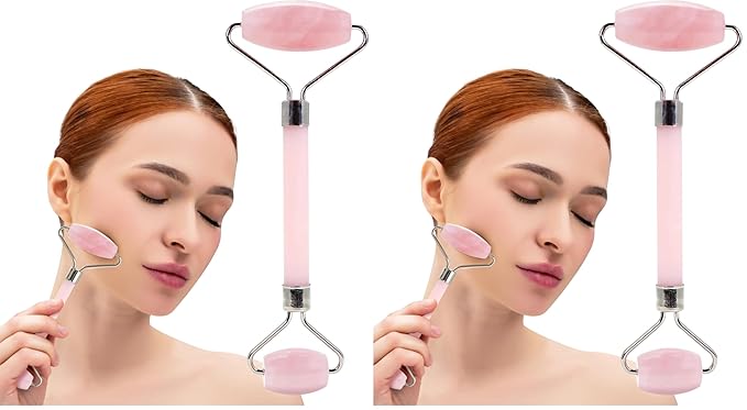 Rose Quartz Facial Roller by PlumBeauty