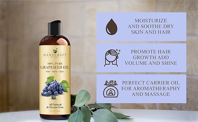 Handcraft Blends Grapeseed Oil | 100% Pure and Natural | Bath & Body Oil | - Image 5