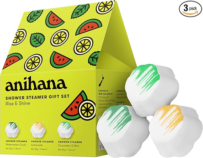ANIHANA Shower Steamers Rise & Shine 3 Pack Gift Set, Paraben Free, Watermelon by Anihana